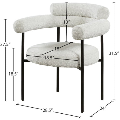 Blake Cream Boucle Fabric Dining Chair, Set of 2