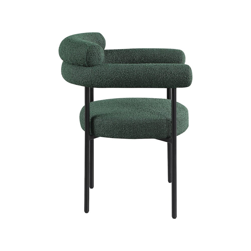 Blake Green Boucle Fabric Dining Chair, Set of 2