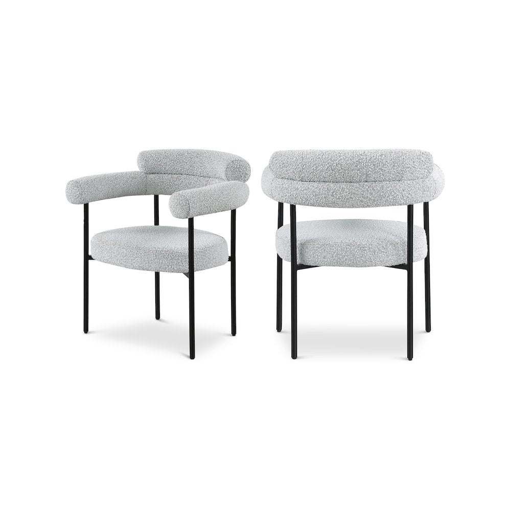Blake Grey Boucle Fabric Dining Chair, Set of 2