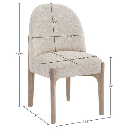 Torino Beige Fabric Upholstered Dining Chair, Set of 2