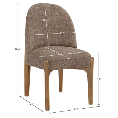 Torino Brown Fabric Upholstered Dining Chair, Set of 2