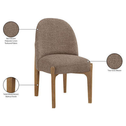 Torino Brown Fabric Upholstered Dining Chair, Set of 2