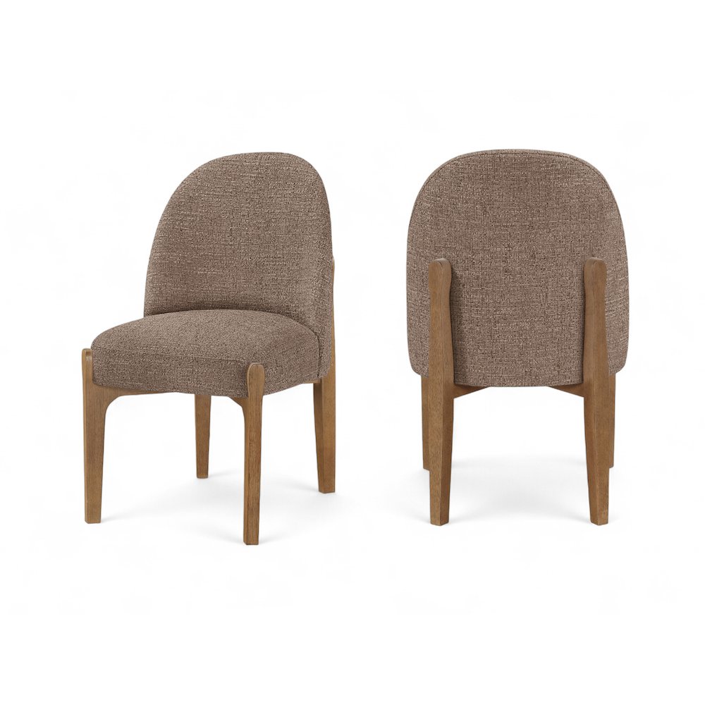 Torino Brown Fabric Upholstered Dining Chair, Set of 2