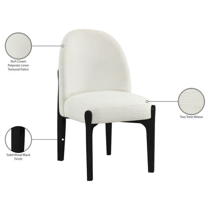 Torino Cream Fabric Upholstered Dining Chair, Set of 2