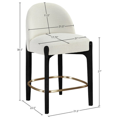 Torino Cream Fabric Upholstered Counter Stool, Set of 2