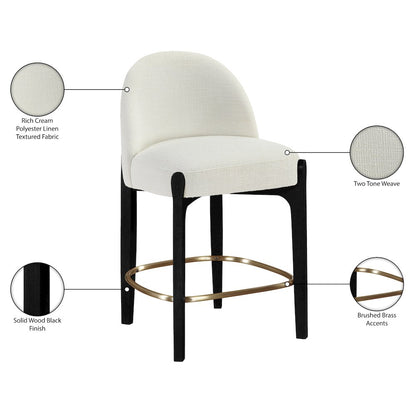 Torino Cream Fabric Upholstered Counter Stool, Set of 2