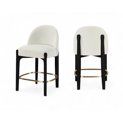 Torino Cream Fabric Upholstered Counter Stool, Set of 2