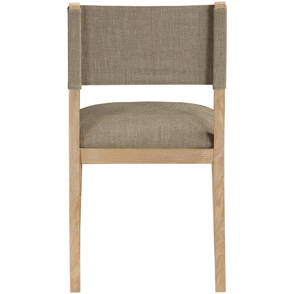 Avon Brown Linen Textured Fabric Dining Side Chair, Set of 2