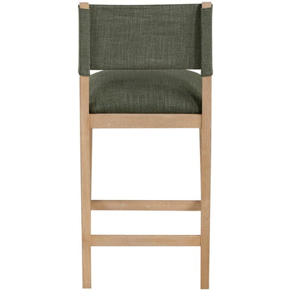 Avon Olive Linen Textured Performance Fabric Upholstered Counter Stool