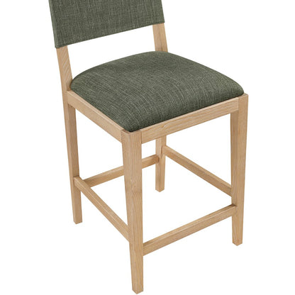 Avon Olive Linen Textured Performance Fabric Upholstered Counter Stool