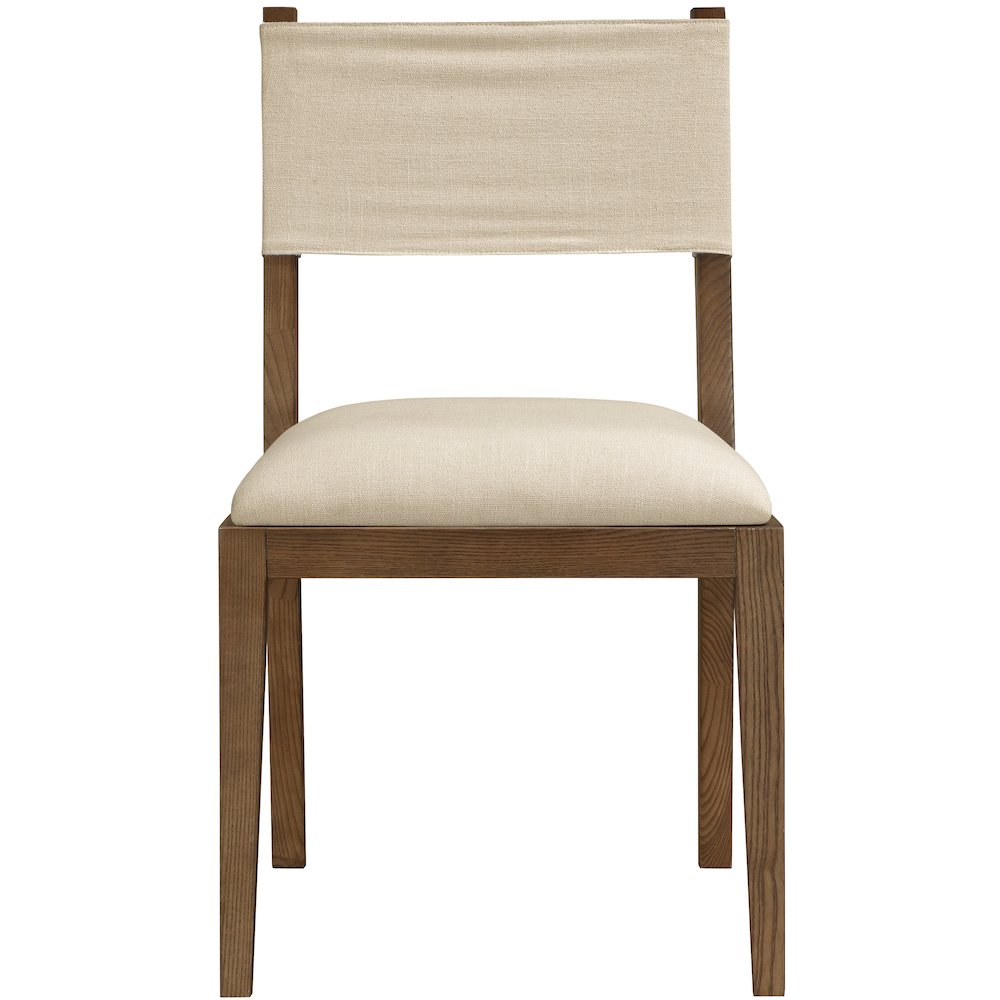 Avon Beige Linen Textured Fabric Dining Side Chair, Set of 2
