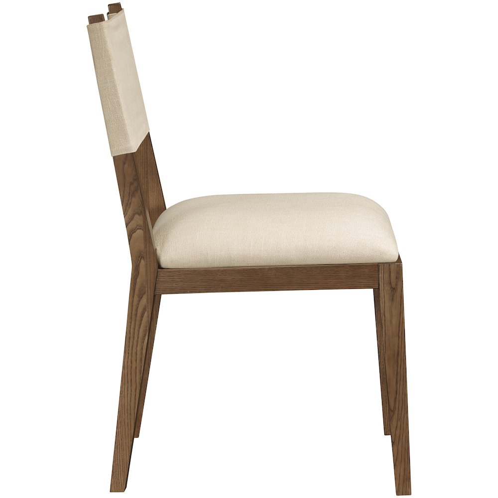 Avon Beige Linen Textured Fabric Dining Side Chair, Set of 2