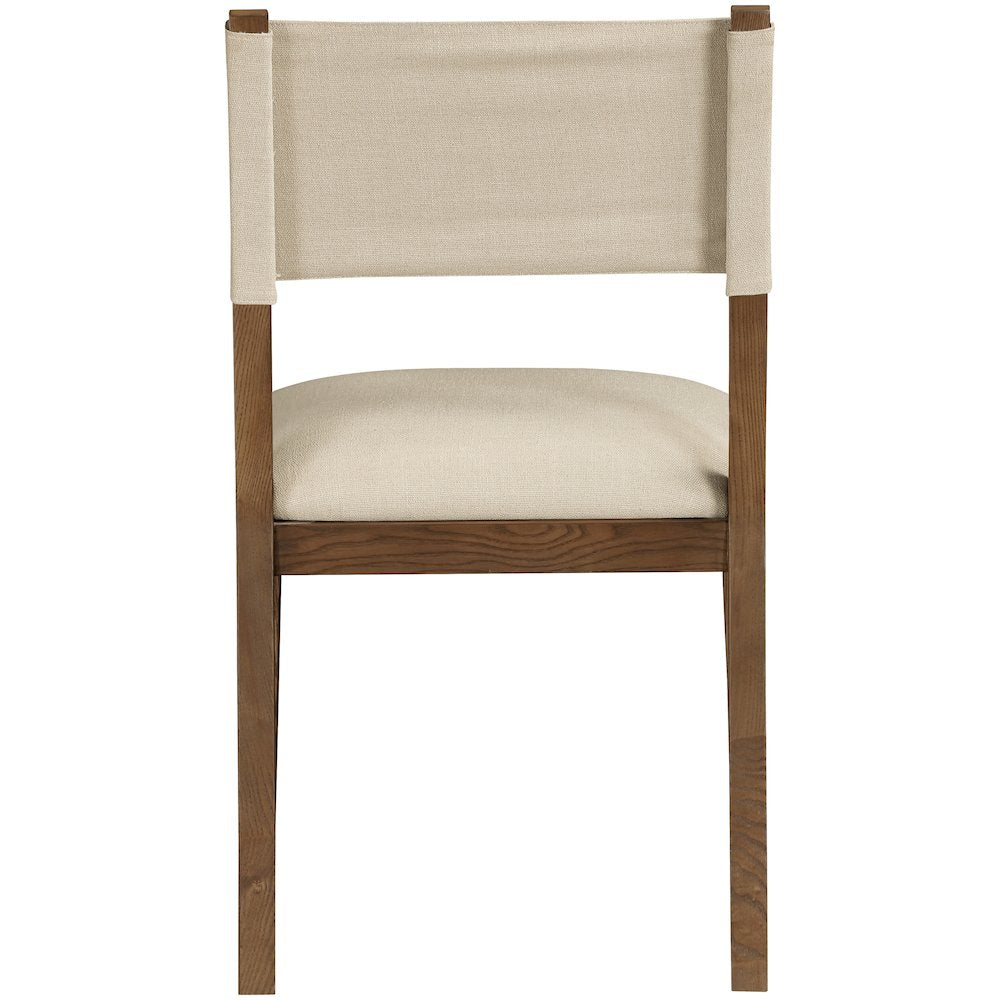 Avon Beige Linen Textured Fabric Dining Side Chair, Set of 2
