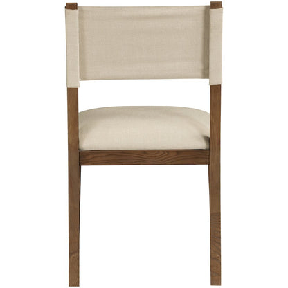 Avon Beige Linen Textured Fabric Dining Side Chair, Set of 2