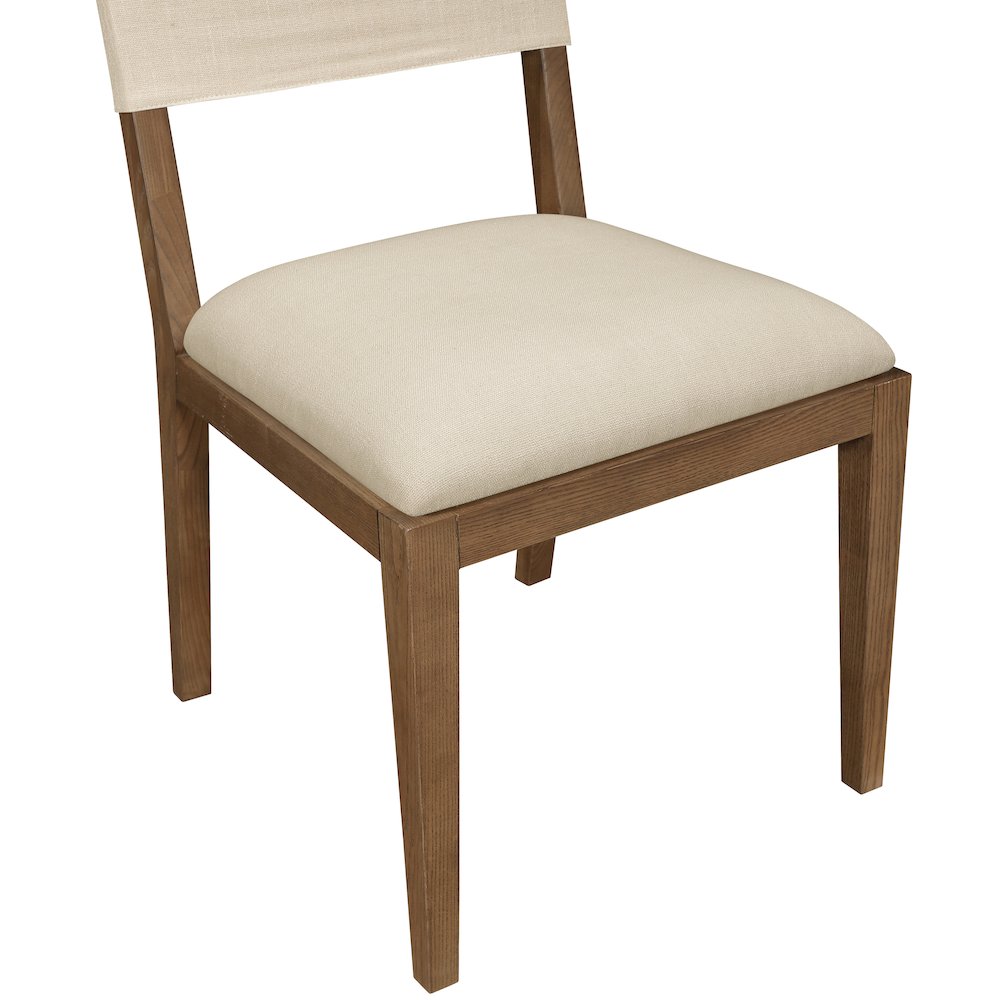 Avon Beige Linen Textured Fabric Dining Side Chair, Set of 2