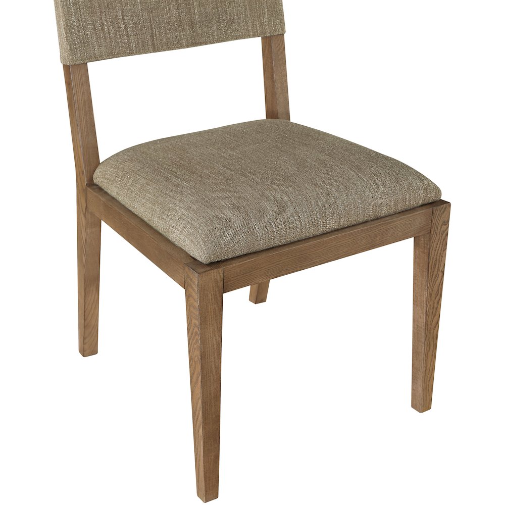 Avon Brown Linen Textured Fabric Dining Side Chair, Set of 2
