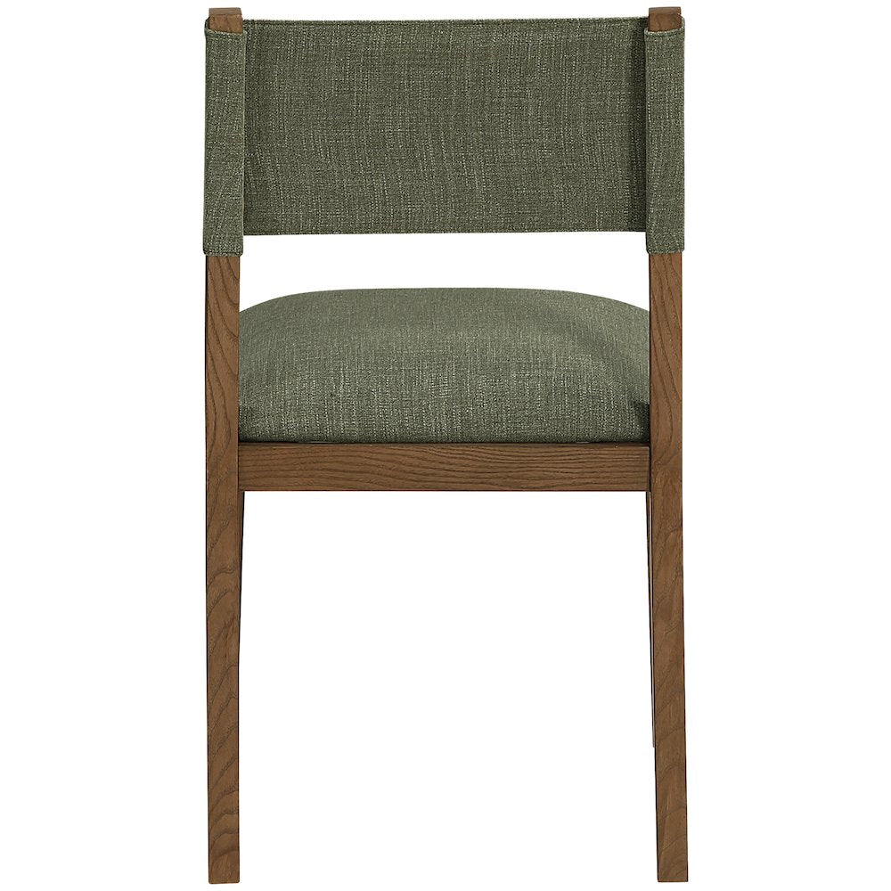 Avon Olive Linen Textured Fabric Dining Side Chair, Set of 2