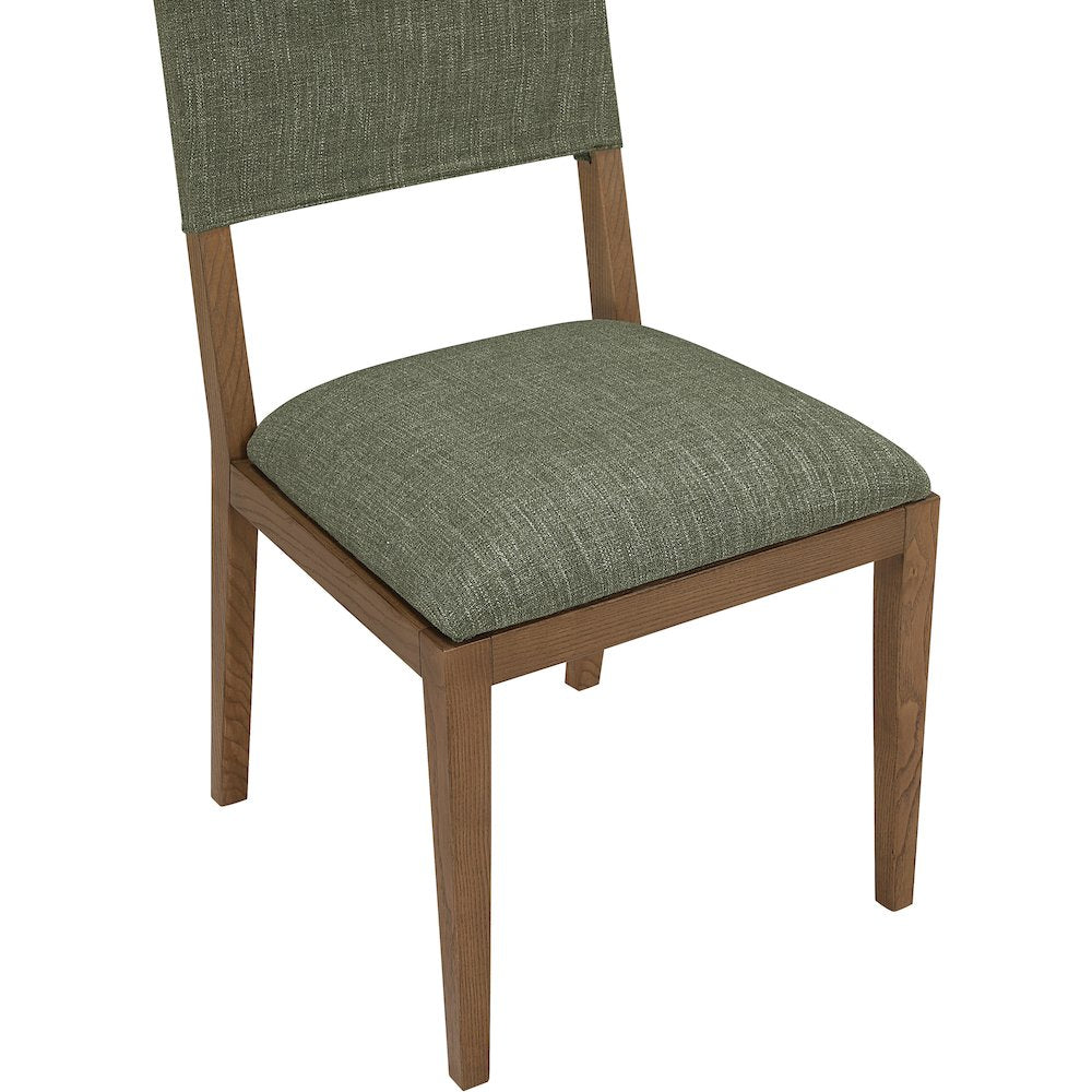 Avon Olive Linen Textured Fabric Dining Side Chair, Set of 2
