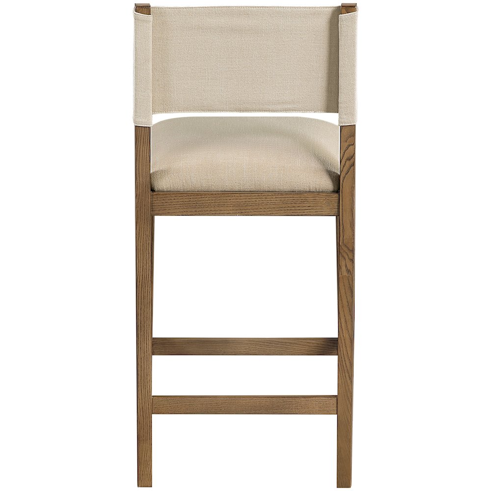 Avon Beige Linen Textured Performance Fabric Upholstered Counter Stool