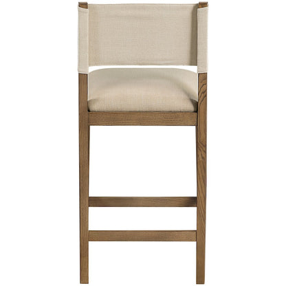 Avon Beige Linen Textured Performance Fabric Upholstered Counter Stool