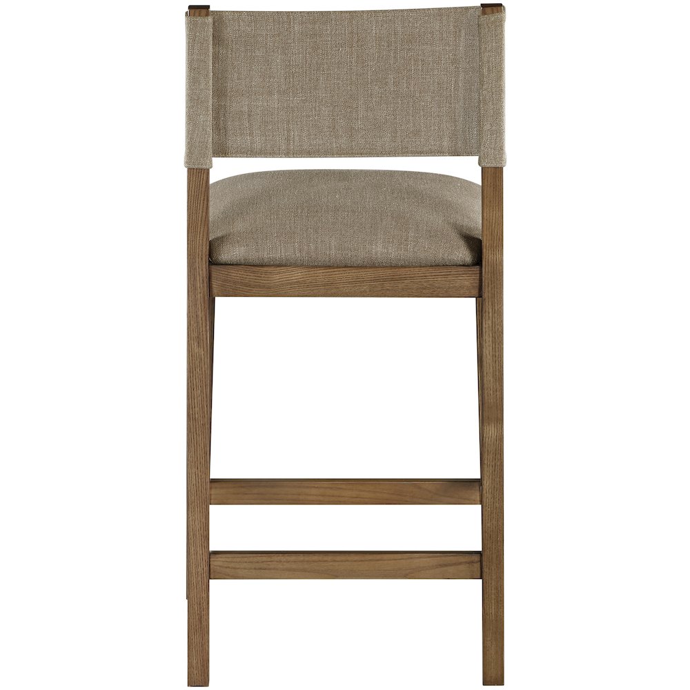 Avon Brown Linen Textured Performance Fabric Upholstered Counter Stool