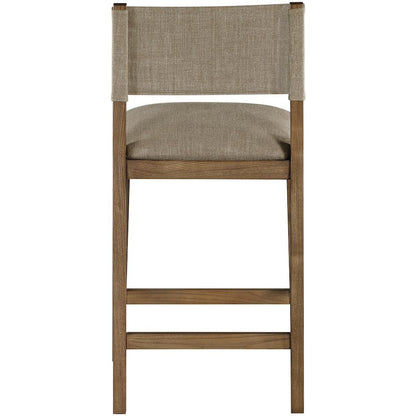 Avon Brown Linen Textured Performance Fabric Upholstered Counter Stool