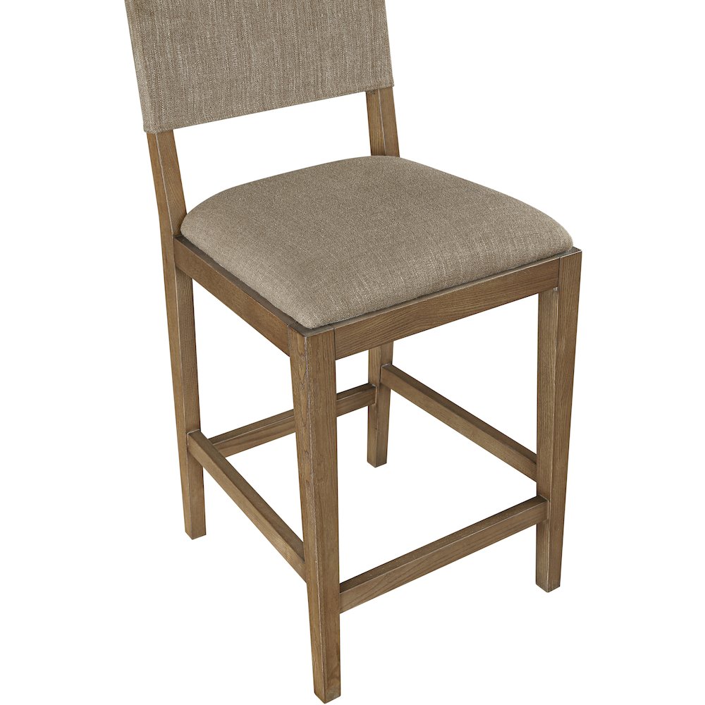 Avon Brown Linen Textured Performance Fabric Upholstered Counter Stool