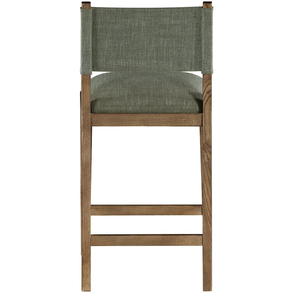 Avon Olive Linen Textured Performance Fabric Upholstered Counter Stool