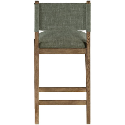 Avon Olive Linen Textured Performance Fabric Upholstered Counter Stool