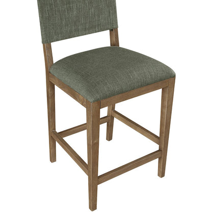 Avon Olive Linen Textured Performance Fabric Upholstered Counter Stool