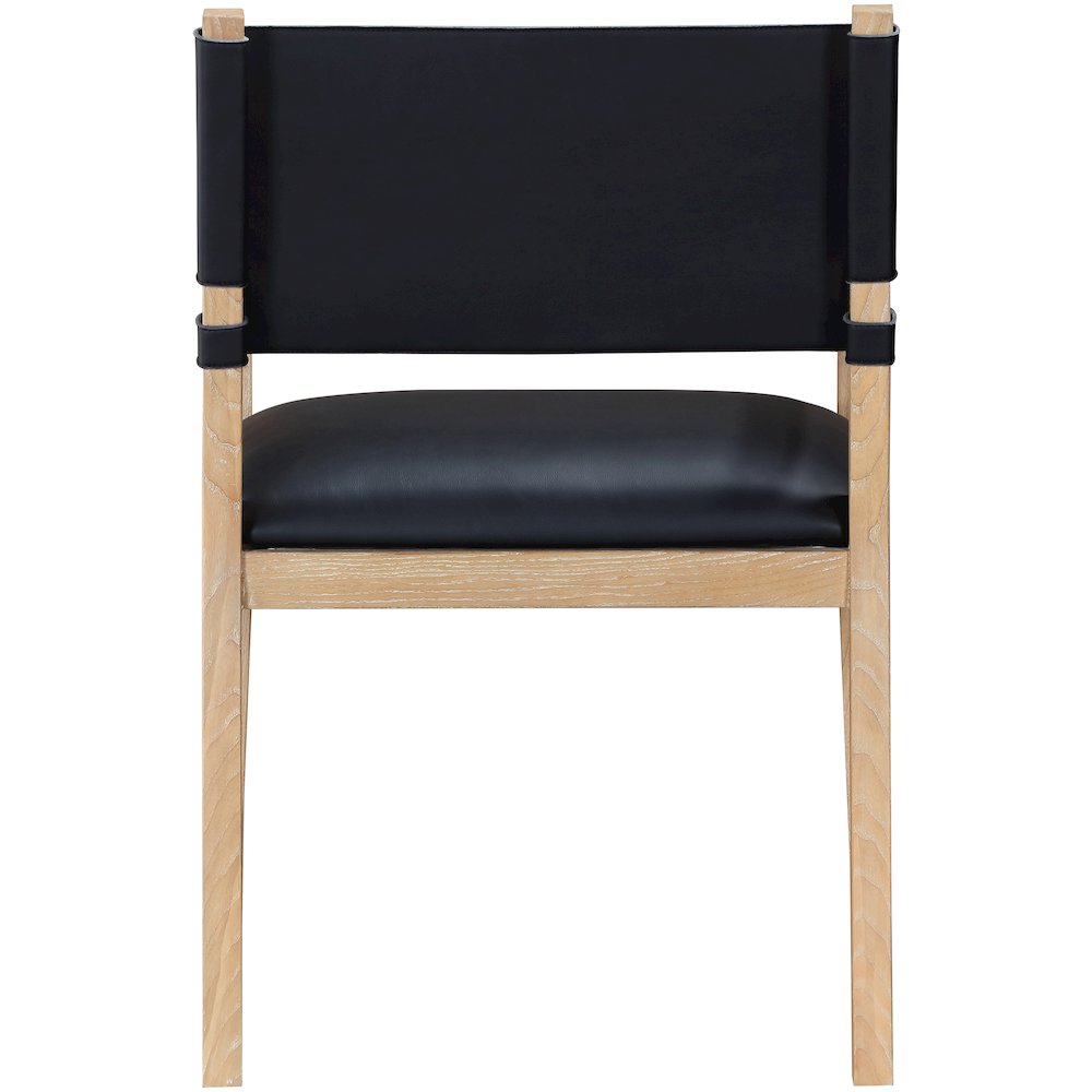 Avon Black Vegan Leather Dining Arm Chair