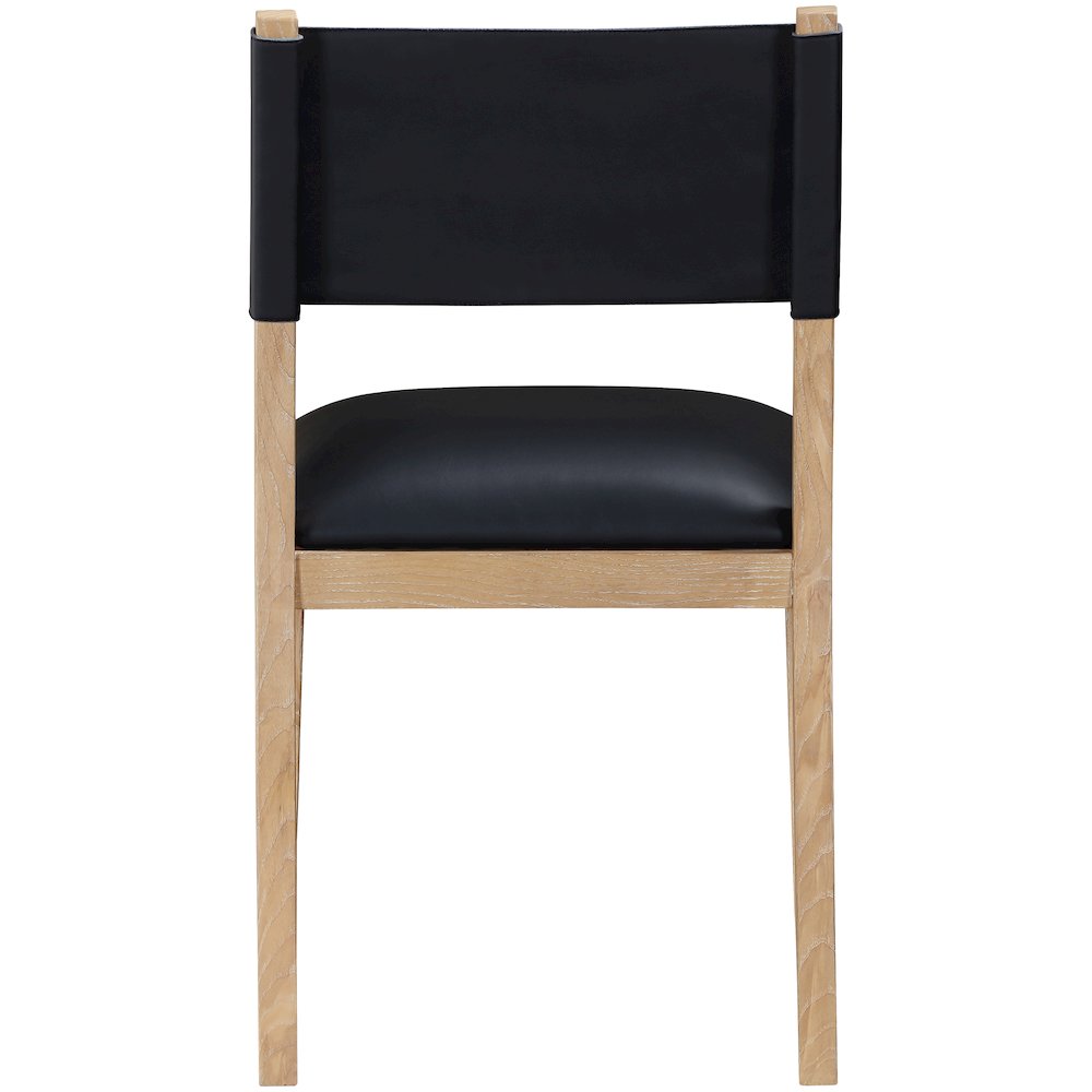 Avon Black Vegan Leather Dining Side Chair, Set of 2