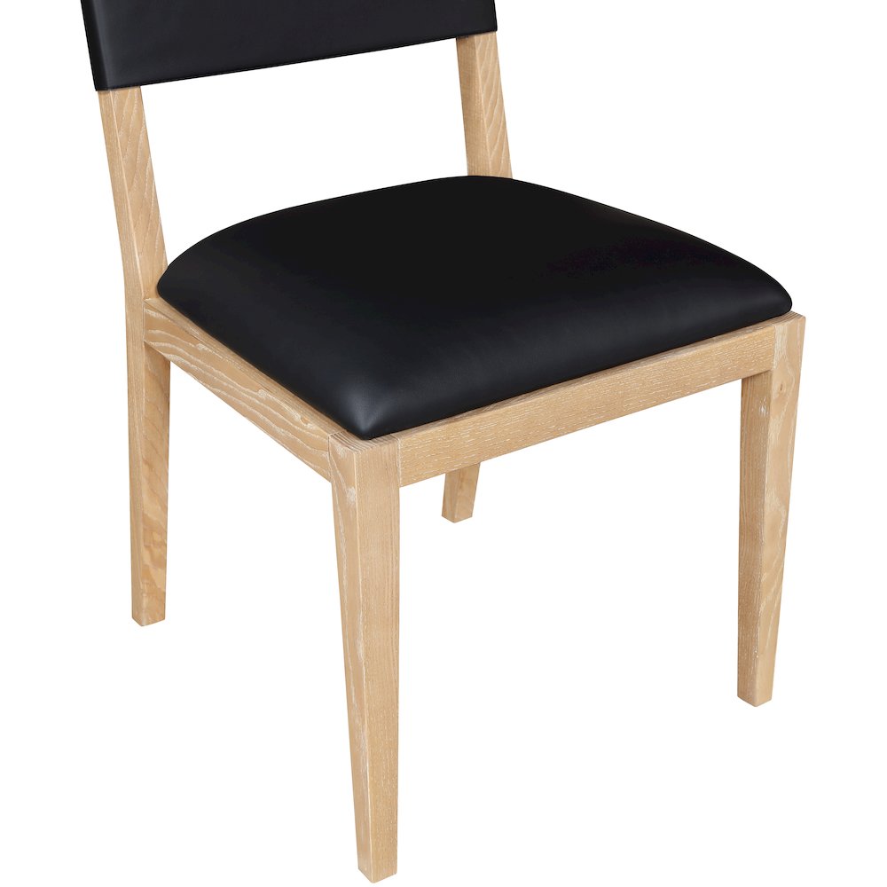 Avon Black Vegan Leather Dining Side Chair, Set of 2