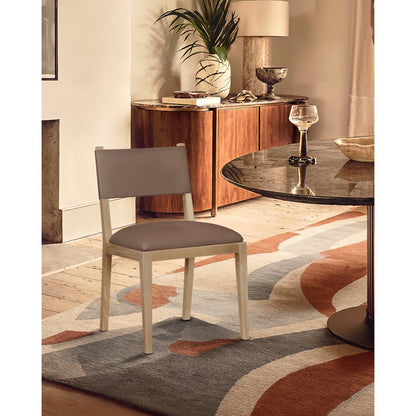 Avon Brown Vegan Leather Dining Side Chair, Set of 2