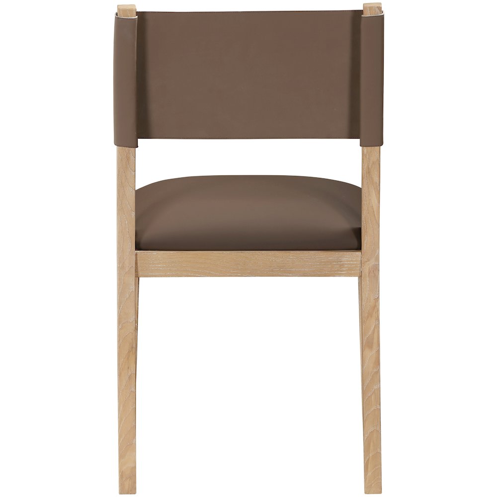 Avon Brown Vegan Leather Dining Side Chair, Set of 2