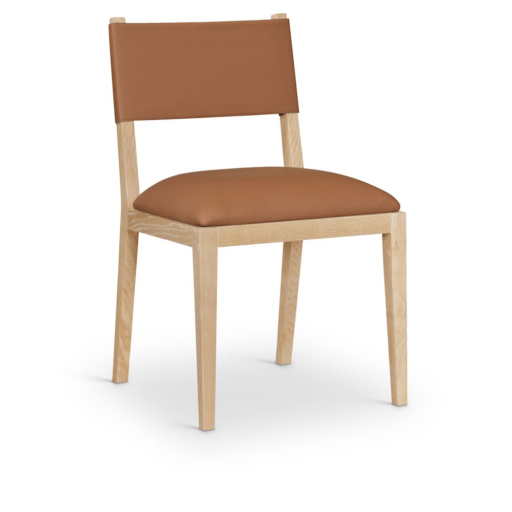 Avon Cognac Vegan Leather Dining Side Chair, Set of 2