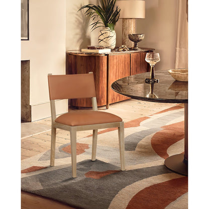 Avon Cognac Vegan Leather Dining Side Chair, Set of 2