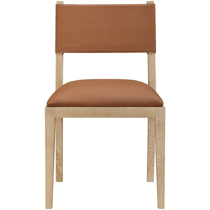 Avon Cognac Vegan Leather Dining Side Chair, Set of 2