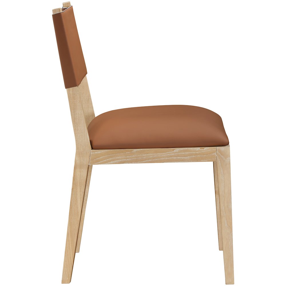 Avon Cognac Vegan Leather Dining Side Chair, Set of 2