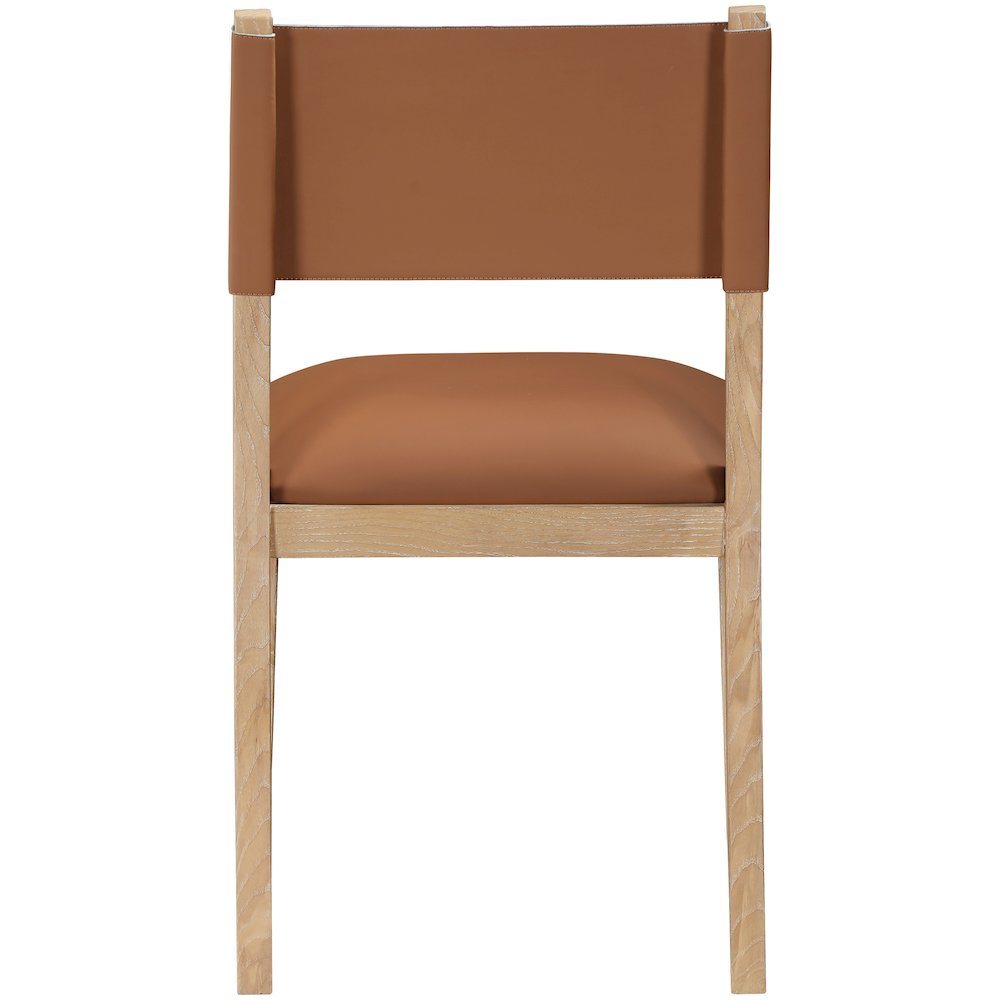 Avon Cognac Vegan Leather Dining Side Chair, Set of 2