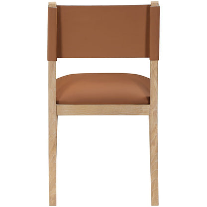 Avon Cognac Vegan Leather Dining Side Chair, Set of 2