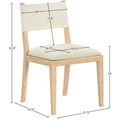 Avon Cream Vegan Leather Dining Side Chair, Set of 2