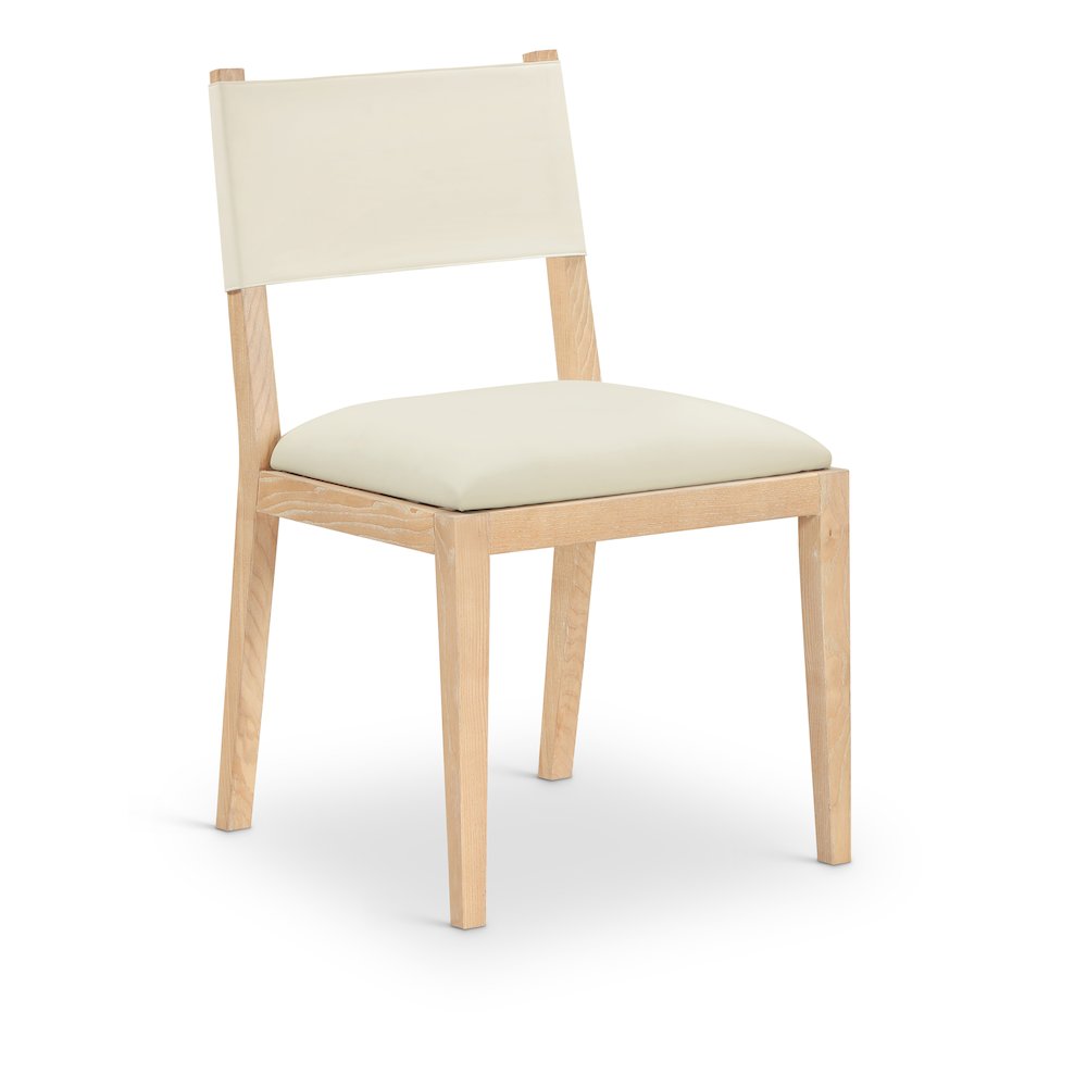 Avon Cream Vegan Leather Dining Side Chair, Set of 2