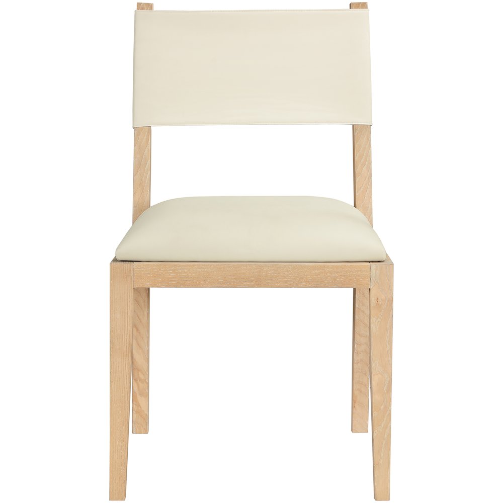 Avon Cream Vegan Leather Dining Side Chair, Set of 2