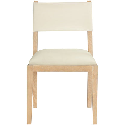 Avon Cream Vegan Leather Dining Side Chair, Set of 2