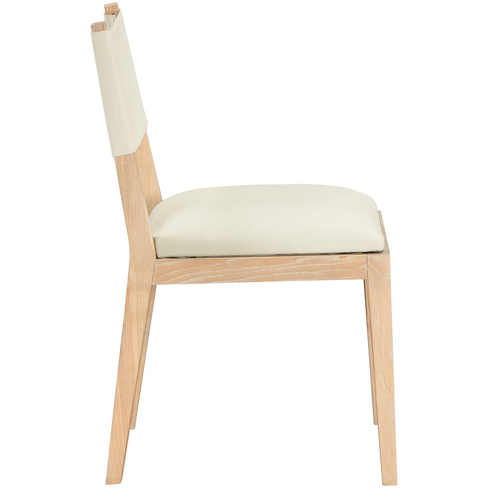 Avon Cream Vegan Leather Dining Side Chair, Set of 2