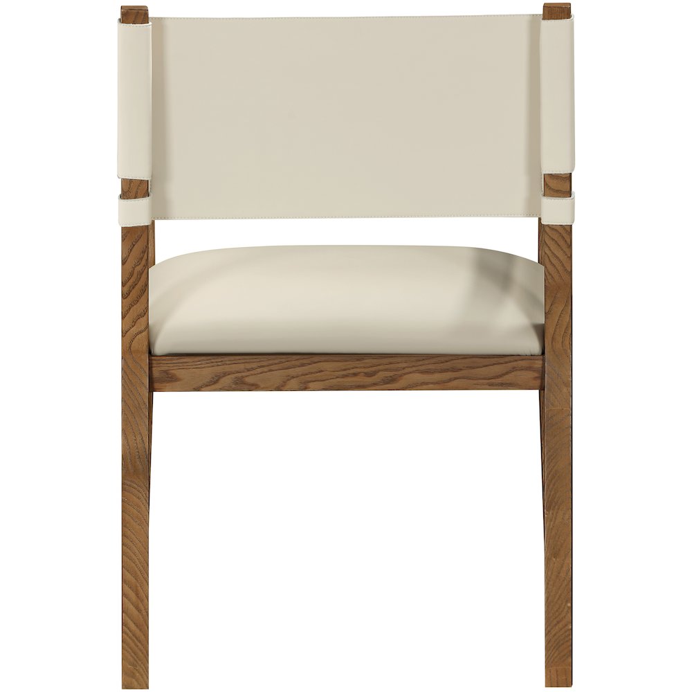 Avon Beige Vegan Leather Dining Arm Chair
