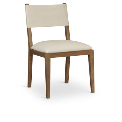 Avon Beige Vegan Leather Dining Side Chair, Set of 2
