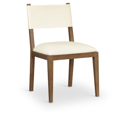 Avon Cream Vegan Leather Dining Side Chair, Set of 2