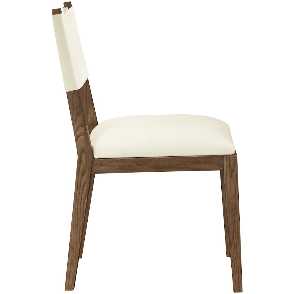 Avon Cream Vegan Leather Dining Side Chair, Set of 2